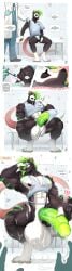 absurd_res anthro balls big_balls big_penis bluch_(artist) bodily_fluids claws clothing comic cum dialogue dripping duo ear_piercing english_text expansion facial_piercing genital_fluids genitals glans green_hair growth growth_orgasm growth_sequence growth_serum gwm hair half-erect hi_res horn huge_balls huge_penis humanoid_genitalia humanoid_penis hyper hyper_balls hyper_genitalia hyper_penis male mammal medial_ring medical medical_gloves medical_instrument medical_syringe murid murine muscular nose_piercing orgasm orgasm_face penis piercing precum precum_drip precum_through_clothing precum_through_underwear rat rat_tail rodent scientific_instrument solo spikes syringe tail text tongue tongue_out torn_clothing transformation underwear url wardrobe_malfunction wet wet_clothing