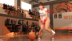 1girls 2026 3d 3d_(artwork) audience basketball basketball_court blender bottomless bottomless_female brown_hair brown_hair_female choovy3 covering covering_crotch embarrassed embarrassed_naked_female embarrassed_nude_exposure embarrassed_nude_female enf exhibitionism extreme_exposure_humiliation female female_focus fortnite headband human nude_in_front_of_audience nude_in_public parody public public_indecency public_nudity sakura_kasugano sakura_kasugano_(fortnite) scene_reference shirt_only shirt_pull shirt_tug solo solo_female solo_focus street_fighter tugging_clothing