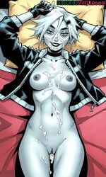 1girls accurate_art_style after_sex after_vaginal ai_generated ass black_lipstick black_nail_polish black_nails caucasian_female choker colored_skin creampie cum cum_in_ass cum_in_pussy cum_inside cum_on_body cum_on_breasts cum_on_face dc dc_comics female female_focus flatline_(dc) full_nelson goth goth_girl hair_ornament hi_res jacket keoenl labia light-skinned_male light_skin nipples on_back on_bed open_jacket pink_eyes pussy short_hair smile subscribestar thick_thighs white_hair wide_hips
