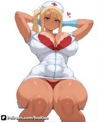1girl 1girls ai_generated bangs blonde_hair breasts brown_eyes curvy curvy_figure evekiss fairy_tail female focus large_breasts lucy_heartfilia nipples nurse ponytail pussy thick_thighs thighs uncensored wide_hips