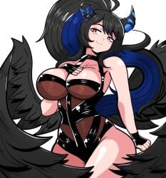 1girls 2026 big_breasts demon_girl demon_horns feathered_wings hololive hololive_english hololive_english_-advent- nahzo nerissa_ravencroft nerissa_ravencroft_(holonatsu_paradise) solo solo_female swimsuit tagme virtual_youtuber