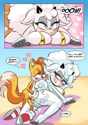 1boy 1girls anthro anthro_female anthrofied bikini comic comic_page female fur furry furry_female furry_only glassfish gold_bikini idw_publishing lanolin_the_sheep male male/female sega sonic_(series) sonic_the_hedgehog_(comics) sonic_the_hedgehog_(idw) sonic_the_hedgehog_(series) tails_the_fox wool_(fur)