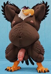 accipitrid accipitriform ai_generated angry_birds anthro arms_behind_head avian bald_eagle balls beak big_belly bodily_fluids brown_feathers civitai claws columbia_pictures detailed_eyes eagle eyebrows fat fat_belly flexing front_view furry genitals hi_res horny horny_male looking_at_viewer male male_only mighty_eagle navel nipples obese obese_male overweight overweight_male penis pupils rovio rovio_animation rovio_entertainment sea_eagle sega sex smile smiling_at_viewer solo sony standing tail tail_feathers the_angry_birds_movie two-tone_body two-tone_feathers unibrow white_feathers white_hair yellow_beak