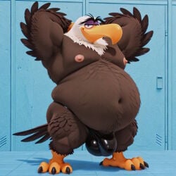 1:1 accipitrid accipitriform ai_generated angry_birds anthro arms_behind_head avian bald_eagle beak big_belly big_bulge bodily_fluids brown_feathers civitai claws columbia_pictures detailed_eyes eagle eyebrows fat fat_belly flexing front_view furry genitals hi_res horny horny_male looking_at_viewer male male_only mighty_eagle navel nipples obese obese_male overweight overweight_male pupils rovio rovio_animation rovio_entertainment sea_eagle sega sex smile smiling_at_viewer solo sony standing tail tail_feathers the_angry_birds_movie thong two-tone_body two-tone_feathers unibrow white_feathers white_hair yellow_beak