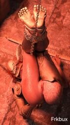 1girls 3d barefoot bondage breasts chains elden_ring feet female female_only femsub frkbux fromsoftware nipples pussy red_hair solo tied_up