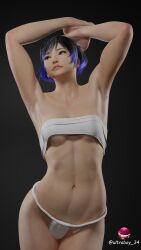 1girls armpits arms_up cleavage female female_only midriff navel reina_mishima tekken tekken_8 ultraboy34