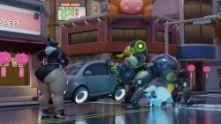 1futa 2girls big_ass big_breasts breasts bubble_butt female furry futanari huge_ass huge_breasts kiriko_(overwatch) notsafeforgek orisa overwatch sex tagme thick_thighs wide_hips