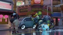 1futa 2girls big_ass big_breasts breasts bubble_butt female furry futanari huge_ass huge_breasts kiriko_(overwatch) notsafeforgek orisa overwatch sex tagme thick_thighs wide_hips