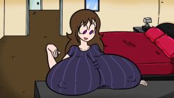 brunette_hair candy_(cgthiccart) cgthiccart fair-skinned_female huge_breasts purple_eyes video