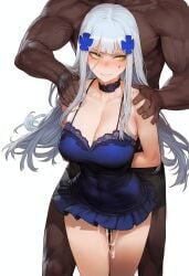 1girls ai_generated big_ass big_breasts big_penis clothing cum dark-skinned_male dark_skin female huge_ass huge_breasts huge_cock kaikoi light-skinned_female wide_hips