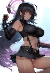 1girls ai_generated big_ass big_breasts dark-skinned_female female huge_ass huge_breasts kaikoi panties skirt wide_hips