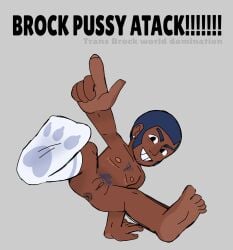 1cuntboy brawl_stars brock_(brawl_stars) cuntboy human intersex mastectomy_scar meme pussy pussy_attack shitpost solo solo_focus