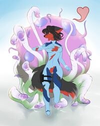 1girls 2017 anthro bodysuit canine clothing cum female fur furry hair insperatus inspy mammal monster nastynatalie open_mouth pussy spacesuit suit tearing tentacle tight_clothing