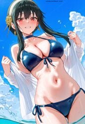 ai_generated black_hair breasts female female_only kawaii_yuuk looking_at_viewer nai_diffusion solo spy_x_family stable_diffusion yor_briar