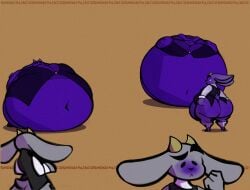 big_ass big_breasts blueberry_inflation breasts bubble_butt butler_(pseudoregalia) female furry huge_ass huge_breasts inflation pseudoregalia smokey_blokey tagme