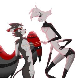 angel_dust_(hazbin_hotel) chains furry gay hazbin_hotel husk_(hazbin_hotel) tagme