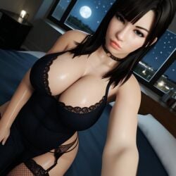 1girls 3d 3d_(artwork) ai_generated big_ass big_breasts black_hair busty choker goth goth_girl long_hair radnsad solo solo_female solo_focus thick_ass thick_thighs uno(oc)