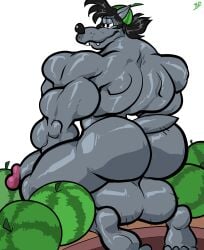 1boy anthro ass bara big_ass bobthetanuki broly_culo extrasizedbob male_only meme meme_reference muscles muscular nu_pogodi volk_(nu_pogodi) wolf