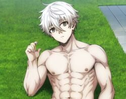 ai_generated anime anime_character blue_lock gay gay_male nagi_seishiro naked naked_male seishiro_nagi