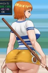 1girls ass ass_focus female female_only ginger_hair nami_(one_piece) one_piece pawgverse pinkpawg tagme