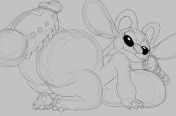 2023 3_toes alien angel_(lilo_and_stitch) antennae_(anatomy) anthro ass big_ass big_breasts big_butt big_penis biped black_eyes breast_squish breasts breasts_on_ground claws denizen1414 digital_drawing_(artwork) digital_media_(artwork) disembodied_penis disney electronics experiment_(lilo_and_stitch) eyelashes fat_ass feet female finger_claws furry furry_female genitals grey_background greyscale hi_res holding_microphone holding_object huge_ass huge_breasts huge_butt kneeling lilo_and_stitch long_antennae looking_at_viewer male microphone monochrome pawpads penis short_stack simple_background sketch smile squish toes vein veiny_penis