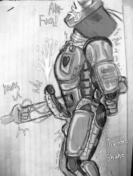 antennae_(anatomy) back_arch back_arching_orgasm big_penis cum cumming cursing deltarune ejaculation jacob's_ladder letttusse male penis robot_humanoid robot_penis shaking tenna_(deltarune) trembling tv_head wireplay