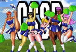 1girls 4futas 5girls abs amy_(cssp) arms_up artist_name asian back_view balls ballsack bare_shoulders becky_(cssp) bent_over black_hair blonde_hair blue_eyes blue_skirt body_writing breasts brown_skin butt_crack cheerleader cleavage closed_eyes cssp curvy dark_skin detailed_background ear_piercing earrings erect_nipples exhibitionism exposed exposed_anus exposed_ass exposed_balls exposed_penis exposed_pussy eyelashes eyeshadow female fence flaccid_penis footwear foreskin front_view futa_with_female futa_with_futa futanari green_eyes group hand_on_hip holding_object hourglass_figure huge_breasts human intact jessie_(cssp) jumping large_breasts leg_lift leg_up legwear light-skinned_female light_skin long_hair looking_at_viewer looking_back makeup medium_breasts midriff miko_(cssp) miniskirt multiple_females multiple_futa muscles muscular muscular_futanari nipple_bulge nipples no_panties nose_piercing nose_ring one_eye_closed open_mouth orange_eyes orange_hair outdoors outside penis penis_out penis_under_clothes penis_under_dress penis_under_skirt piercing pink_hair pink_lipstick pom_poms pose posing punk rita_(cssp) scrotum shaved_crotch shiny shiny_skin shoes short_hair side_view sideboob skirt skirt_lift smiling smooth_penis socks spread_legs spreading standing stockings tattoo testicles text thick_thighs tied_hair tongue_out tube_top tubetop twintails uncut unretracted_foreskin white_footwear white_legwear white_socks white_stockings wide_hips wink yellow-skinned_asian yellow_asian yellow_eyes yellow_hair