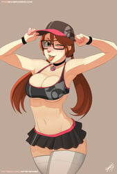 :p black_skirt breasts cleavage female female_only fully_clothed looking_at_viewer miniskirt original revealing_clothes sillygirl sillygirl_(character) sinner skimpy_clothes skirt solo thighhighs tongue tongue_out underboob