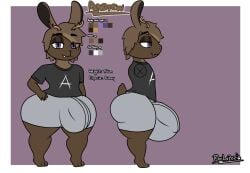 2025 andrew_(raylopez) anthro balls big_balls big_bulge big_penis brown_hair bulge bulge_through_clothing character_name character_sheet clothing digital_drawing_(artwork) digital_media_(artwork) english_text eyebrows eyebrows_visible_through_hair eyelashes eyeshadow fangs furry furry_male furry_only hair high_resolution highres horns huge_cock large_ears large_penis looking_at_viewer male male_only model_sheet oc original_character penis penis_bigger_than_head purple_eyes rabbit rabbit_ears raylopez shortstack simple_background simple_coloring small_but_hung smaller_male smile tail text two-tone_fur
