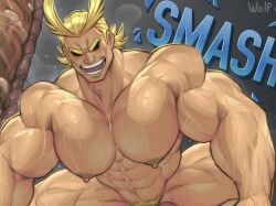 1boy abs all_might bara bara_tits biceps big_breasts big_pecs blonde_hair blonde_pubic_hair breasts busty_male detailed digital_media_(artwork) dominant dominant_male erect_nipples erect_penis erection foreskin gay gay_sex heavy_sweating huge_breasts huge_muscles huge_pecs inside_view light-skinned_male light_skin male male_breasts male_only manboobs moobs muscles muscular muscular_forearms muscular_male muscular_shoulders muscular_thighs my_hero_academia naked naked_male nipples nude nude_male pecs pectorals penis penis_out_of_frame pubes pubic_hair six_pack solo solo_focus solo_male sweat sweatdrop sweating sweaty thick_eyebrows thick_forearms thick_penis thick_thighs uncircumcised veiny_biceps veiny_muscles veiny_penis wolf_con_f yaoi