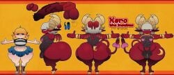 big_ass big_penis crop_top disguise femboy horns incubus male original_character penis red_body reference_image skirt succubus swhotdog