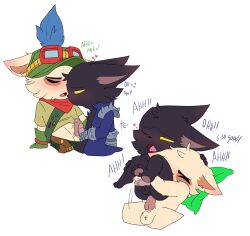 frottage frotting full_nelson_(legs_held) gay gay_sex league_of_legends leaking_cum male male/male paws penetration teemo teemo_(lol) veigar yordle