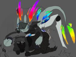 antennas blush bot cock cum dominant fins grin holding_by_ears knot male non-binary one_knee_up penis pinning roblox robloxian robot self_upload tagme tagme_(artist) tail ushanka visor wings