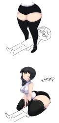 artist_request big_ass big_breasts black_hair breasts facesitting female larger_female_smaller_male male source_request yellow_eyes