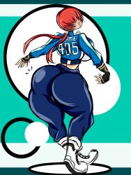 1girls big_ass big_breasts breasts busty busty_female clothed clothed_female curvy curvy_female fat_ass female female_focus from_behind gloves huge_ass huge_breasts king_of_fighters light-skinned_female light_skin long_hair looking_at_viewer looking_back pale-skinned_female pale_skin pants ponytail red_hair shermie_(kof) shoes source_request sportswear standing thedrown1 thedrown_(artist) thick thick_ass twintails voluptuous voluptuous_female
