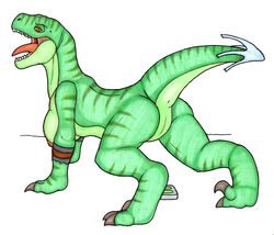 anus breasts clothing dinosaur female green_skin ivanks nipples orange_eyes paula_morton pink_areola pink_nipples pussy raptor simple_background solo theropod tongue tongue_out torn_clothing transformation white_background yellow_sclera