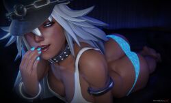 poison_(final_fight) ass ass_focus ass_bigger_than_head panties small_panties huge_ass ass_crack ass_cleavage white_hair black_body street_fighter final_fight 1girls shaddoll_x 3d 3d_(artwork) 3d_model 3d_render absurd_res highres high_resolution nail_polish looking_at_viewer butt butt_focus