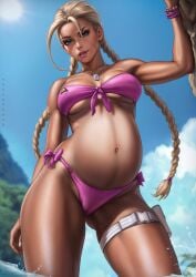 1girls absurd_res absurdres athletic athletic_female bare_arms bare_shoulders bare_skin belly big_belly big_breasts bikini bikini_bottom bikini_top blonde_hair blue_eyes bra braid braided_hair breasts cammy_white cammy_white_(street_fighter_6) capcom casual casual_exposure cleavage cloud clouds dandon_fuga day daytime eyeshadow female female_focus female_only fingernails green_nail_polish green_nails high_resolution highres huge_belly large_belly large_filesize lips lipstick long_hair looking_at_viewer massive_belly nail_polish navel outdoors outside panties parted_lips pink_bikini pink_bikini_bottom pink_bikini_top pink_clothes pink_clothing pink_lips pink_lipstick pouch pregnancy pregnant pregnant_belly pregnant_female round_belly scar scar_on_face solo solo_female solo_focus street_fighter street_fighter_6 tan-skinned_female tan_skin tanline tanlines thick_thighs thigh_pouch thigh_strap thighs toned toned_female tropical tropical_setting underwear very_high_resolution