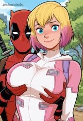 ai_generated deadpool female gwenpool gwenpool_(series) jeanbombila666 marvel marvel_comics