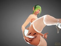 ass black_desert black_desert_online female green_hair pussy ranger ranger_(black_desert) stocking thick thighs