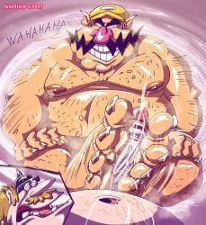 2025 2boys arm_hair artist_name belly big_belly bodily_fluids body_hair chest_hair cum cum_on_feet duo ejaculation facial_hair fat fat_belly fat_male feet footjob gay genitals grin hairy hairy_male hat human human_only jusosleep large_belly laughing leg_hair light-skinned_male light_skin looking_at_viewer male male/male male_nipples mammal mario_(series) mature mature_male moobs moustache nintendo nipples nude nude_male obese obese_male oc open_mouth overweight overweight_male penis penis_between_feet sitting smiling smiling_at_viewer toenails ugly_bastard ugly_man wario yellow_hat