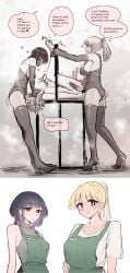 1boy 1boy2girls 2girls anal anal_sex apron arms armwear asphyxiation ass bernin big_breasts black_and_white black_eyes black_eyes_female blonde_hair blonde_hair_female blush blush_lines bondage bound bound_ankles bound_to_table breasts brown_hair brown_hair_female chained_ankles chained_up choking_on_cock choking_on_penis clothed clothed_female color colored dark_hair dark_hair_female dominant dominant_female ear ear_piercing emotionless emotionless_female english_text exposed_shoulders expressionless female femdom flat_ass forced_anal forced_oral grabbing_throat green_apron green_eyes green_eyes_female happy happy_female heels high_heels image_set large_breasts latex latex_gloves latex_stockings latex_suit laying_on_table looking_at_viewer male male/female malesub matilda_(bernin) monochrome multicolored_hair name_tag on_table oral original original_character original_characters pale-skinned_female pale_skin penis pink_striped_hair ponytail rape restrained restrained_ankles saki_(bernin) short_hair short_hair_female short_hair_male shoulders simple_background slave slave_market slave_training sleeveless sleeveless_shirt smile smiling_female speech_bubble spitroast stockings straight strap-on strap-on_in_ass strap-on_sex submissive submissive_male text thighs throat_fuck tshirt white_shirt