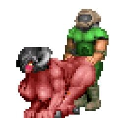 1boy 1girls all_fours animated breasts demon demon_girl doggy_style doom doom_slayer_(doom) female from_behind_position gif hdoom hdoomguy human humanoid interspecies male male_human/female_demon male_human/female_humanoid mammal mike12 penetration pinky_(doom) pixel_art sex straight video_games