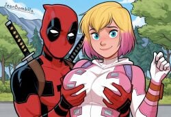 ai_generated deadpool female gwenpool gwenpool_(series) jeanbombila666 marvel marvel_comics