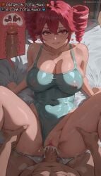 1boy 1girls ahoge ai_generated areola_bulge areolae artist_name bare_shoulders bed_sheet belly big_breasts biting_lip biting_own_lip blue_one-piece_swimsuit blush breasts casual_one-piece_swimsuit cervix cleavage clitoral_hood clitoris clothed_female_nude_male clothed_sex clothing_aside collarbone covered_navel covered_nipples cross_section cum cum_in_pussy cum_in_uterus cum_overflow curvaceous curvy curvy_female curvy_figure deep_penetration drill_hair ejaculation eye_contact eyelashes female grin hair_between_eyes heart hearts hearts_around_head highleg_swimsuit horny horny_female hourglass_figure huge_breasts impregnation indoors internal_cumshot kasane_teto large_breasts lips lipstick looking_at_viewer loving_it makeup male male_pov missionary muscular muscular_male navel navel_visible_through_clothes nipple_bulge nipples nude on_bed one-piece_swimsuit patreon_logo patreon_username penis plump plump_breasts plump_labia plump_pussy plump_thighs pov pussy pussy_juice pussy_lips red_eyes red_hair see-through sex sheet_grab skindentation slim_waist smile solo_focus spread_legs straight sweat swimsuit swimsuit_aside symbol-shaped_pupils thigh_grab thighs totalsaki trembling twin_drills twitter_logo uncensored uterus vagina vaginal_penetration vaginal_sex veins veiny_penis vocaloid voluptuous voluptuous_female wet wet_body wet_pussy womb x-ray