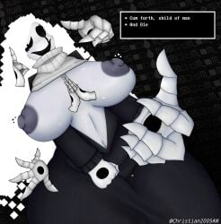 balls big_balls big_breasts big_penis black_dragon blush boobs_bigger_than_head boobs_out breasts christian2005am chubby chubby_female clothed deltarune fat_female fem_gaster female gaster gaster_(undertale) hair hands male multi_hand nipples penis redacted thick thick_penis thick_thighs undertale undertale_(series) white_body white_hair wingding wingdings_text