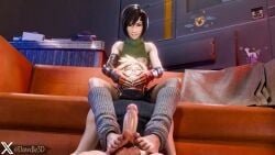 3d blender cloud_strife dawdle3d final_fantasy final_fantasy_vii_remake footjob tagme yuffie_kisaragi