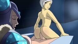 1futa 1girl anal_penetration animated ass balls dat_ass dickgirl futa_on_female futa_on_futa futanari intersex latenightsexycomics league_of_legends nude penis riven sejuani sex silver_hair testicles