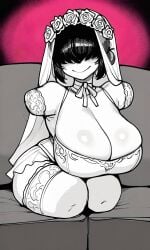 amputee armless big_breasts hair_between_eyes legless limbless quadruple_amputee sexy wedding_dress