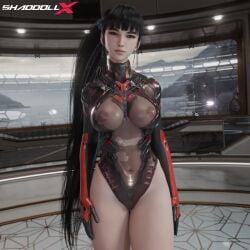 1girls 3d eve_(stellar_blade) female highres no_sex pose see-through see-through_clothing shaddoll_x shift_up stellar_blade transparent_clothing yorha_9